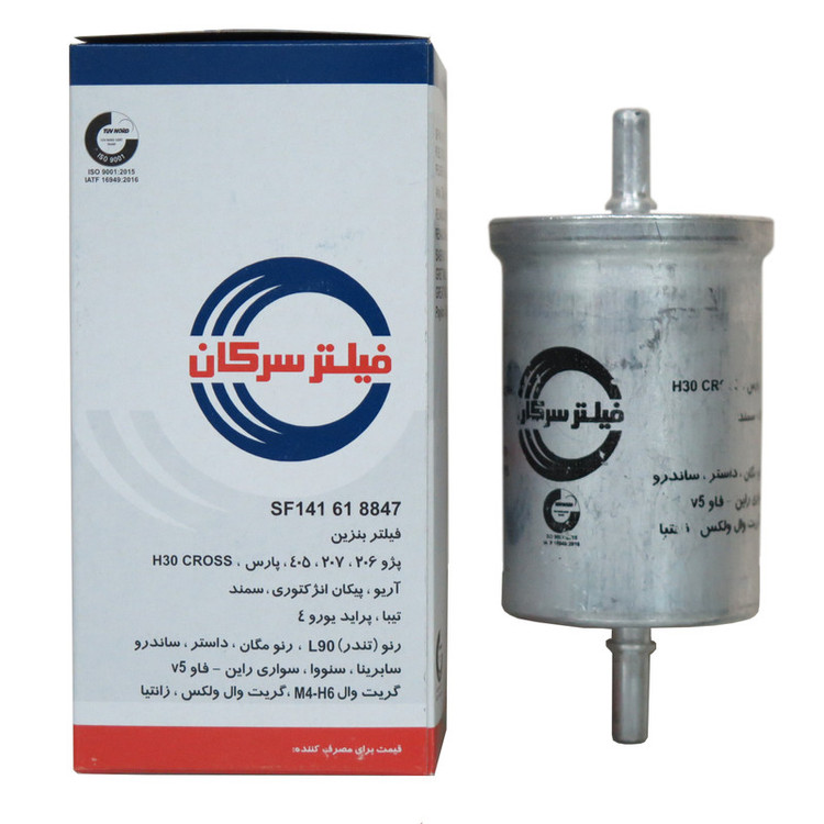 پک 206 و 207 TU5فیلتر هوا خودرو سرکان مدل SF1223 به همراه فیلتر روغن و فیلتر کابین و فیلتر بنزین