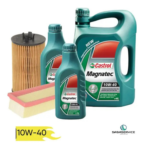 پک کامل تعویض روغن خودرو دنا و سمند EF7 روغن موتور کاسترول 6 لیتر مگنتگ با فیلتر روغن و هوای سرکان